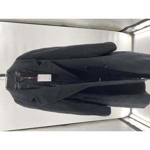 Quince Women's Italian Wool Double-Breasted Slouch Coat Black M NEW